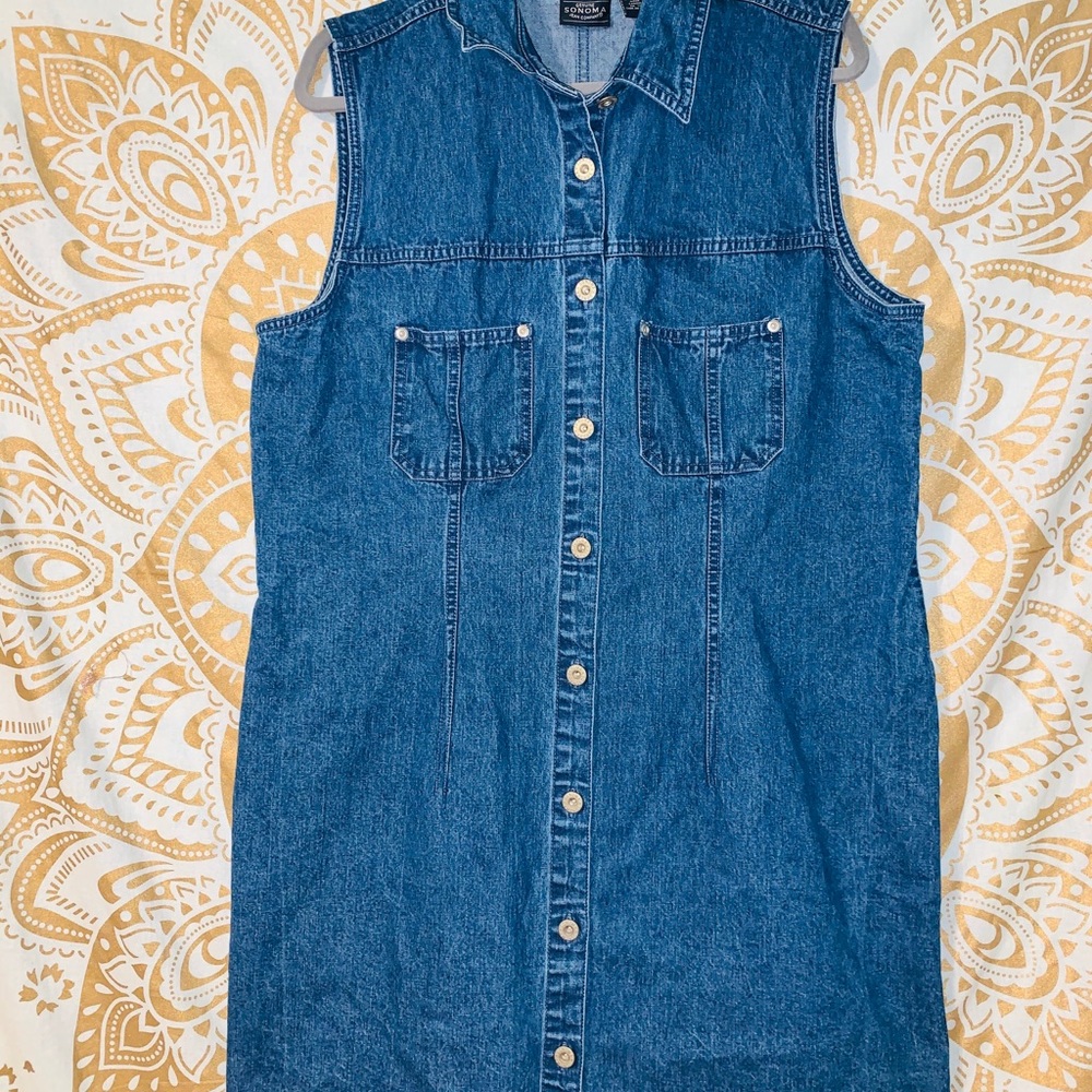 Blue button down dress🍂